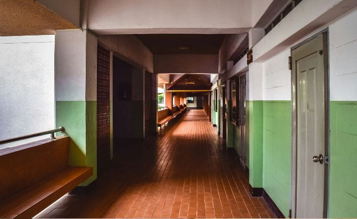 school hallway.