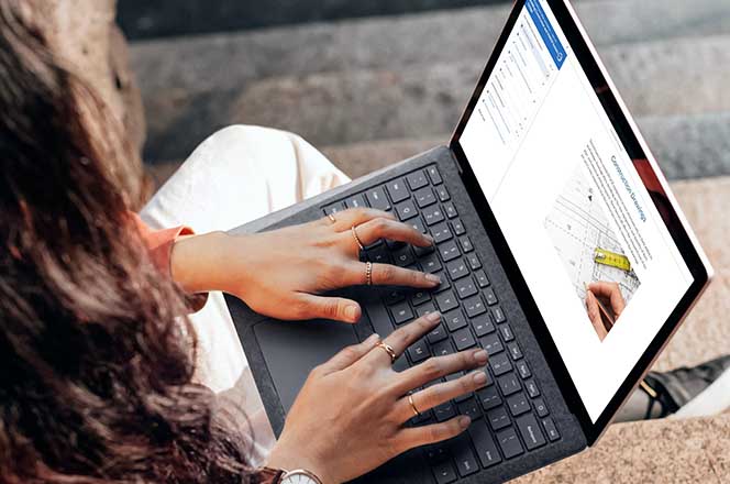 Person studying on their laptop.