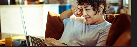 student studying in laptop.
